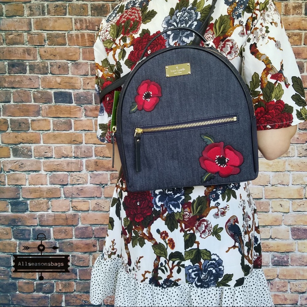 Kate spade denim poppy Sammi grove Street backpack - Picture 5 of 8
